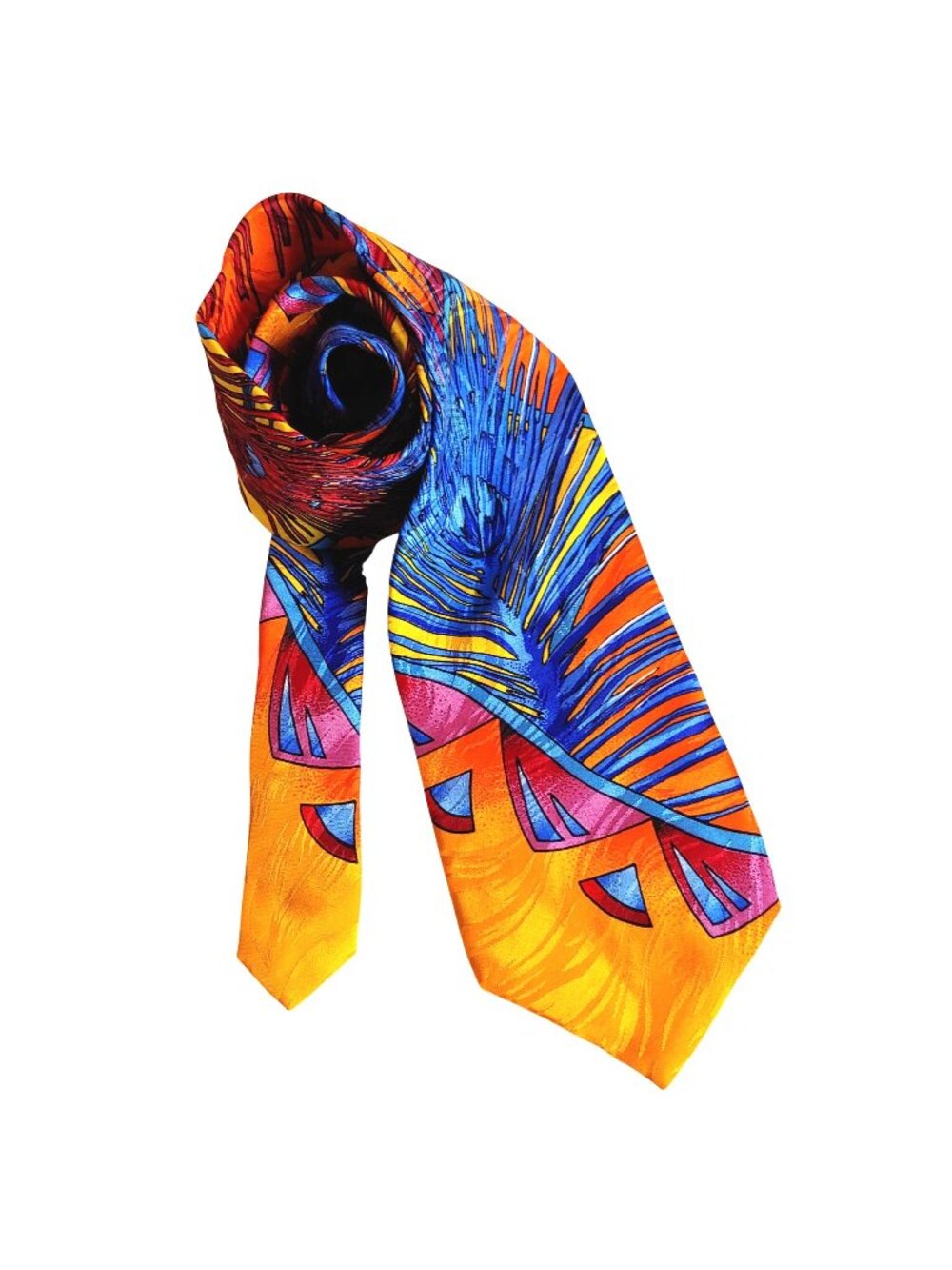 Rush Limbaugh No Boundaries Silk Tie Abstract Tropical Art Vibrant USA Happy